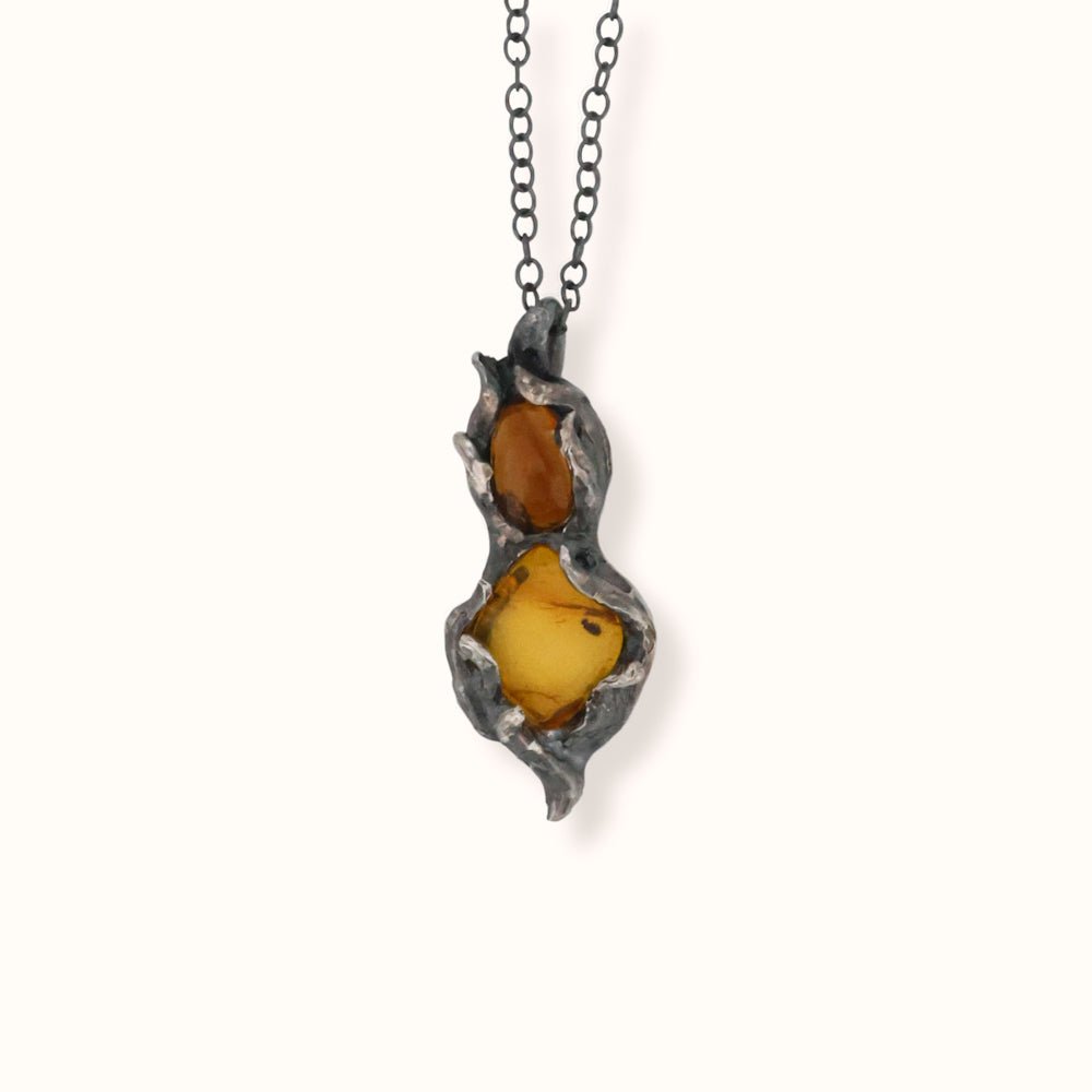 Ciondolo con ambra e quarzo citrino - Grete Schieder - art and jewelry