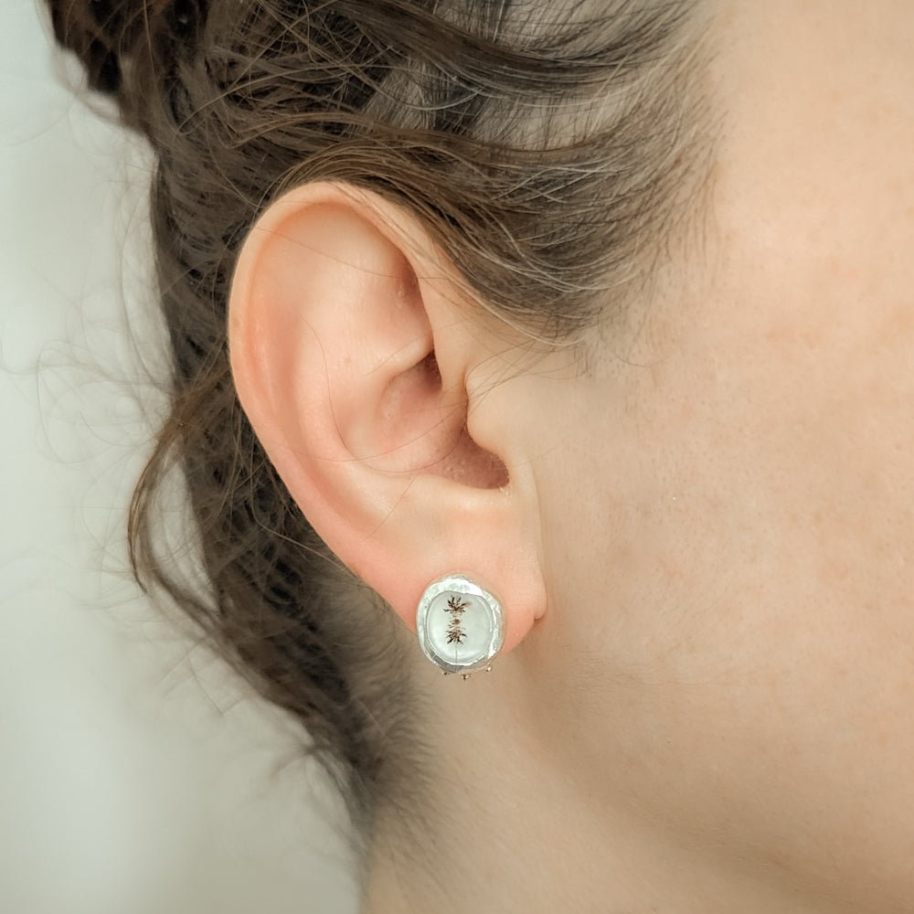 Orecchini con quarzo dendritico - Grete Schieder - art and jewelry
