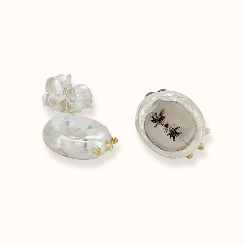 Orecchini con quarzo dendritico - Grete Schieder - art and jewelry