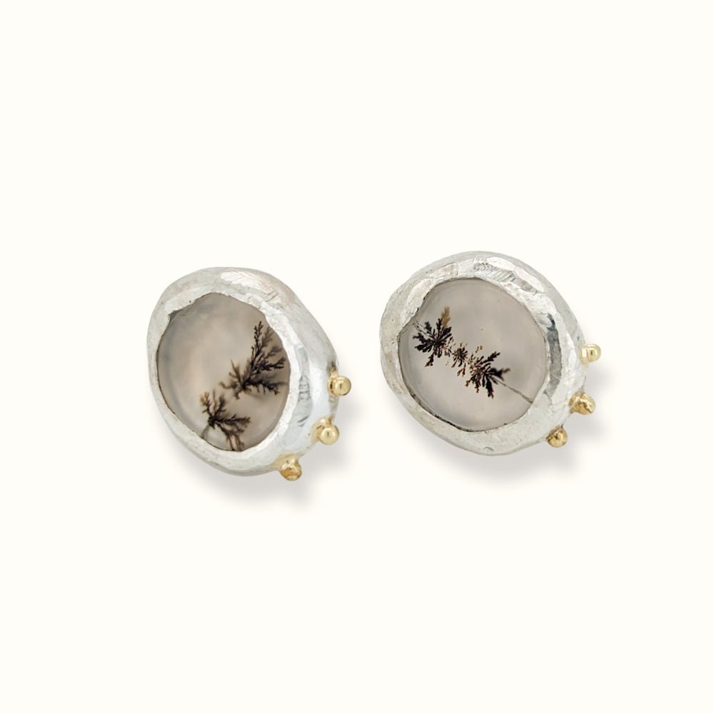 Orecchini con quarzo dendritico - Grete Schieder - art and jewelry