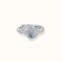 Anello roccia con labradorite bianca tonda - Grete Schieder - art and jewelry