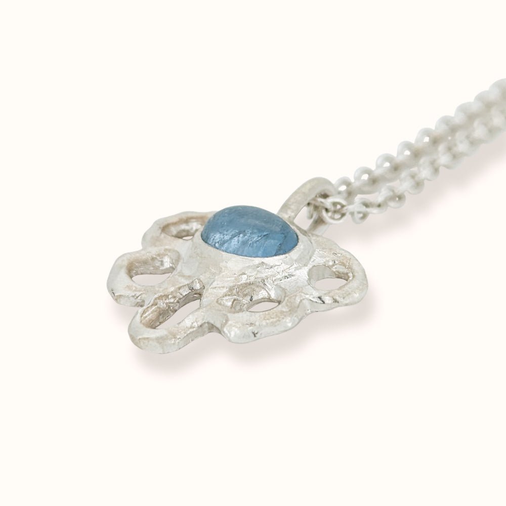 Collana acquamarina fiore - Grete Schieder - art and jewelry