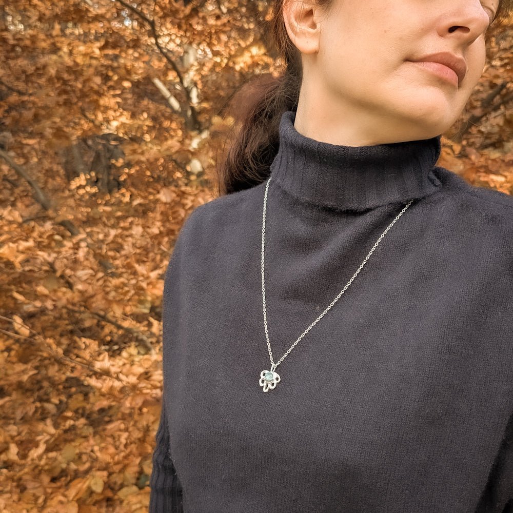 Collana acquamarina fiore - Grete Schieder - art and jewelry