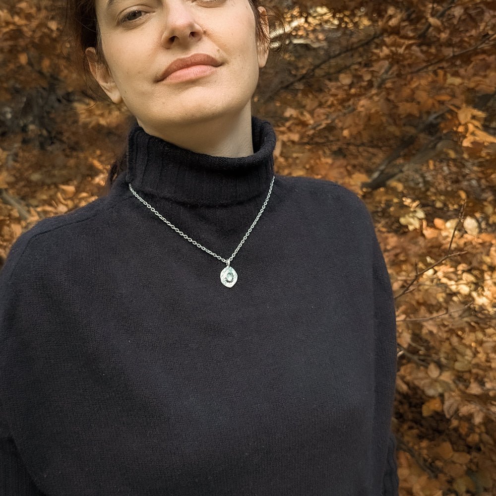 Collana con ciondolo grande acquamarina - Grete Schieder - art and jewelry