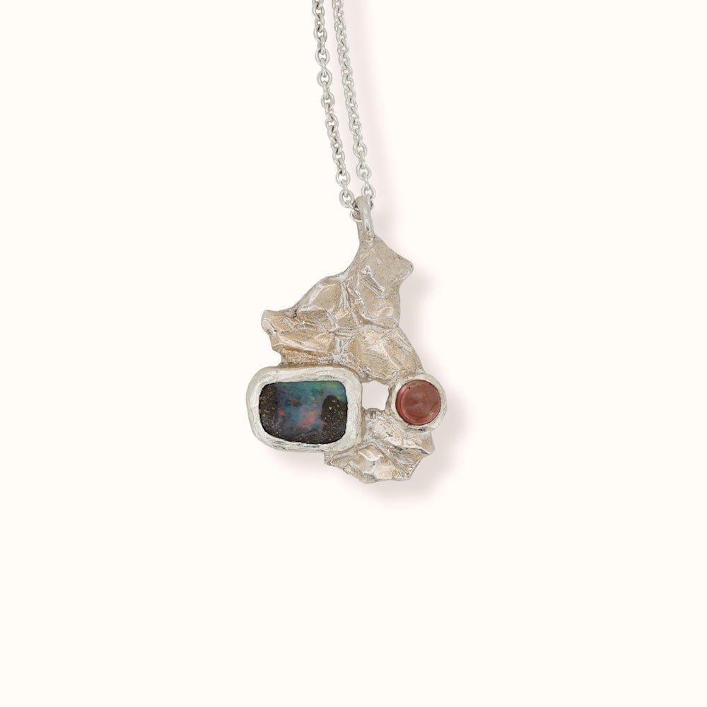 Collana con opale boulder e tormaline - Frammenti 1 - Grete Schieder - art and jewelry