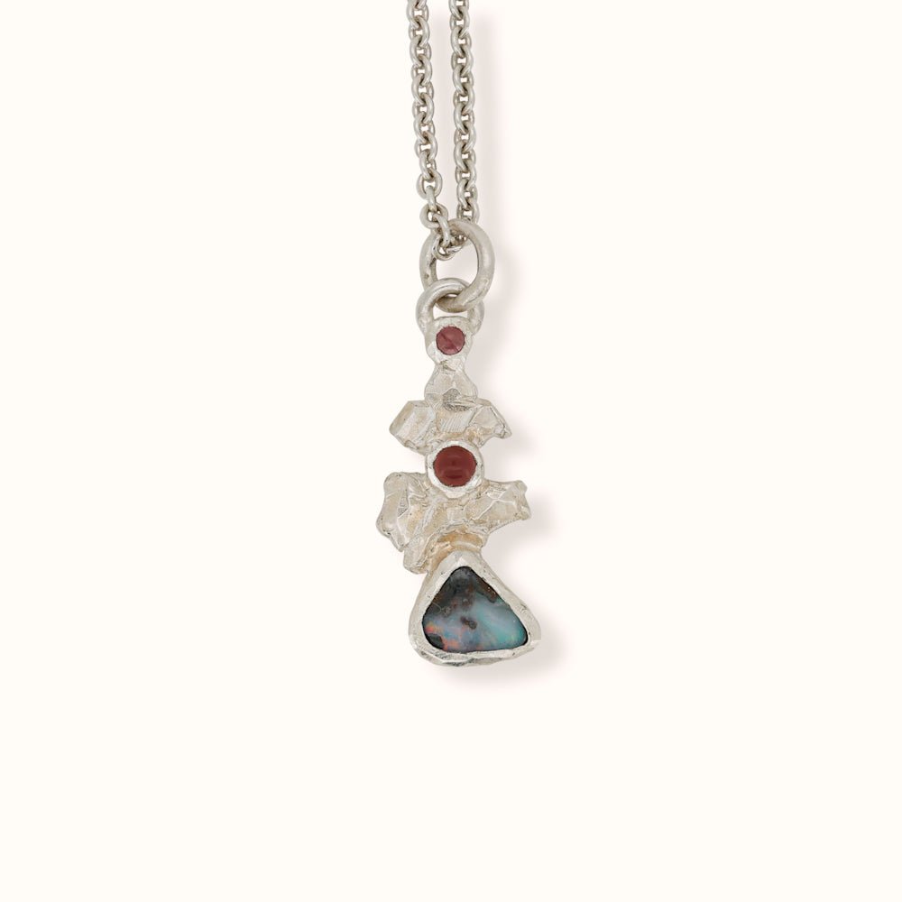 Collana con opale boulder e tormaline - Frammenti 2 - Grete Schieder - art and jewelry