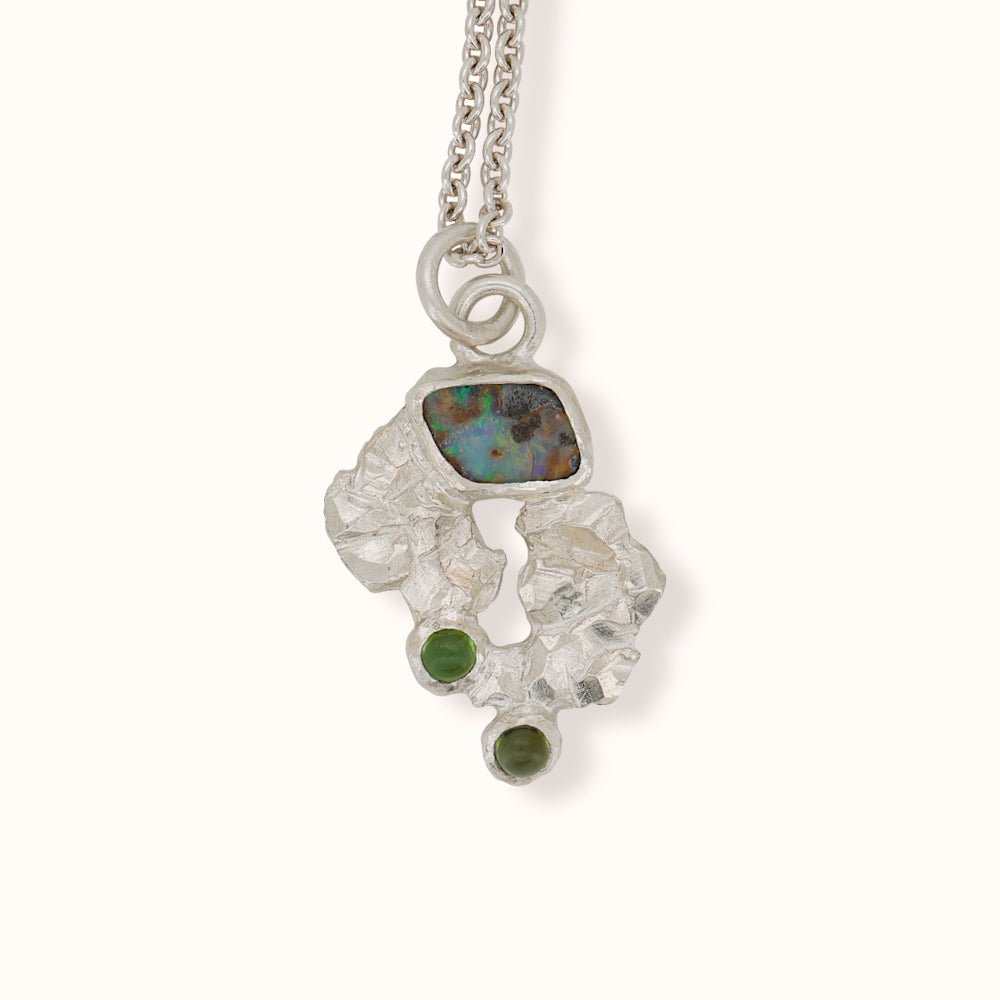 Collana con opale boulder e tormaline - Frammenti 3 - Grete Schieder - art and jewelry