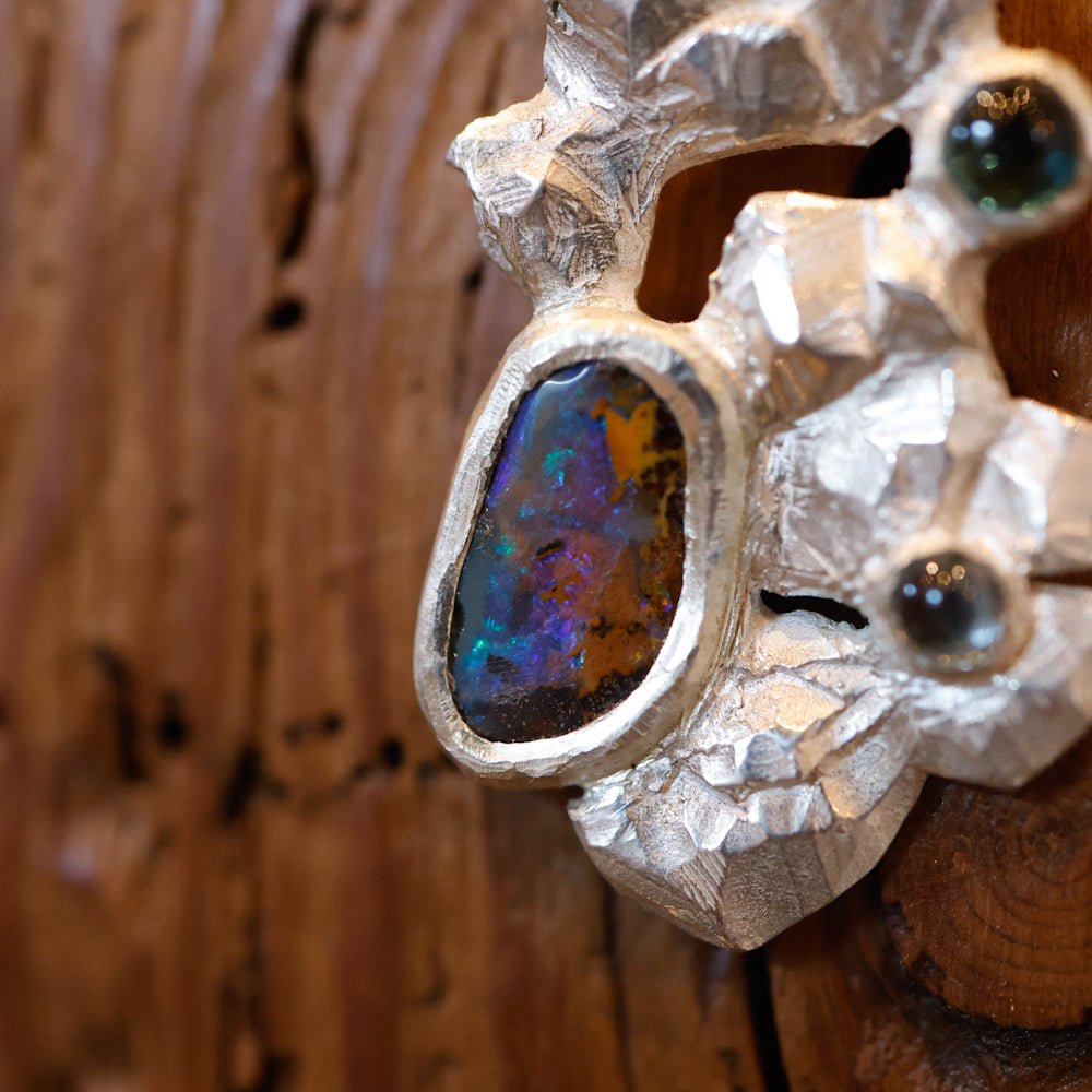 Collana con opale boulder e tormaline - Frammenti 4 - Grete Schieder - art and jewelry