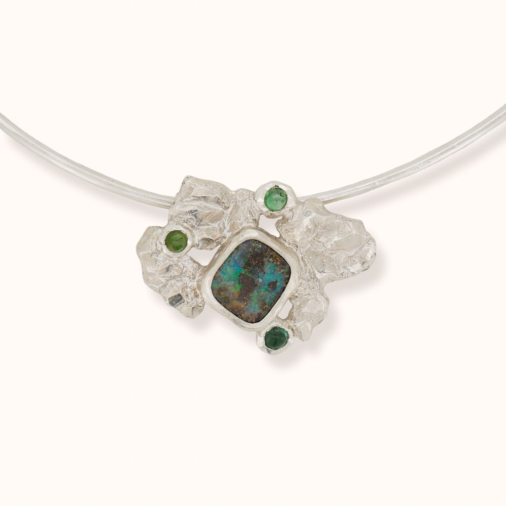 Collana con opale boulder e tormaline - Frammenti 5 - Grete Schieder - art and jewelry
