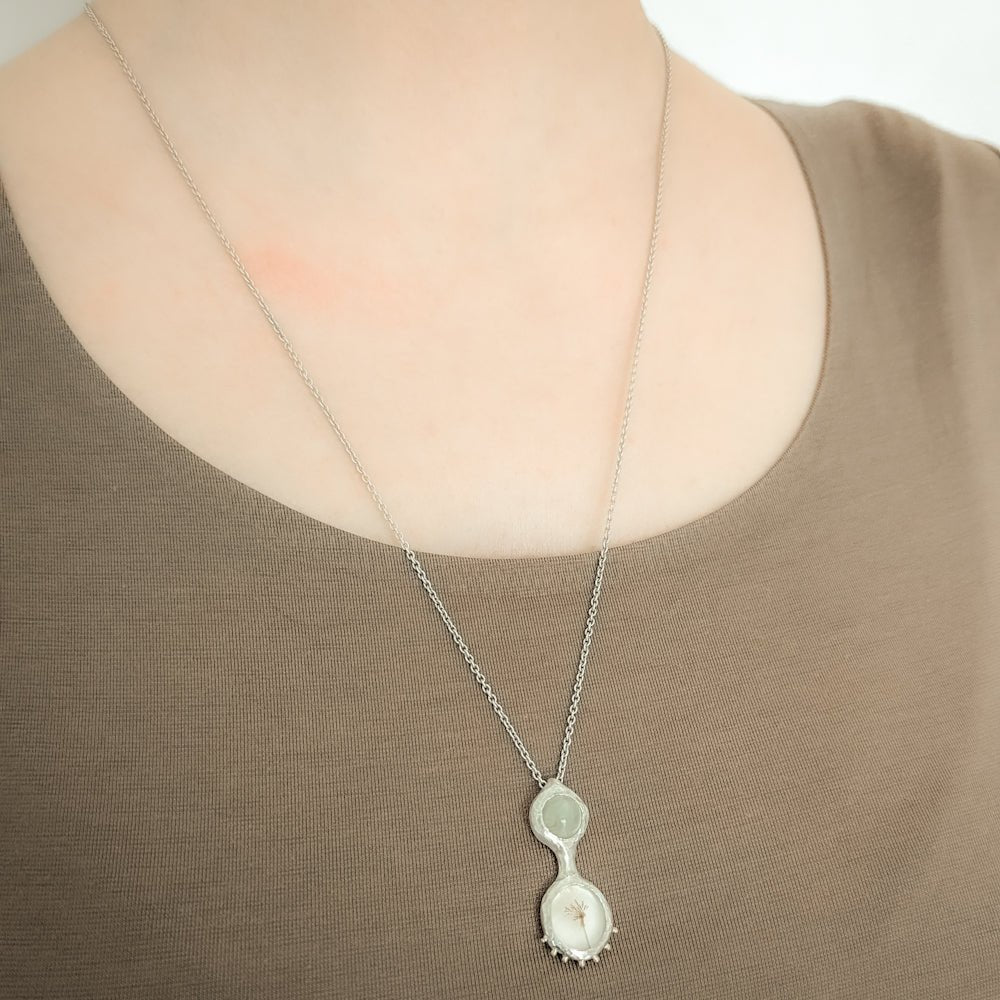 Collana con prehnite e quarzo dendritico - Grete Schieder - art and jewelry