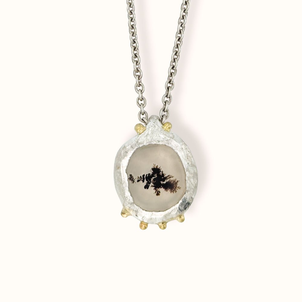 Collana con quarzo dendritico - Grete Schieder - art and jewelry