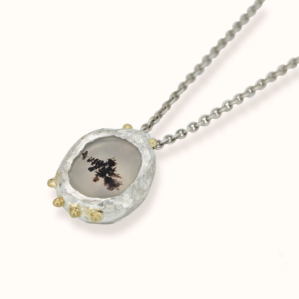 Collana con quarzo dendritico - Grete Schieder - art and jewelry