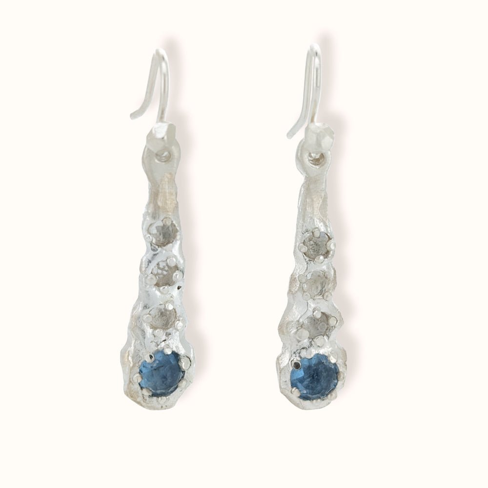 Orecchini con acquamarine e topazi bianchi - Grete Schieder - art and jewelry