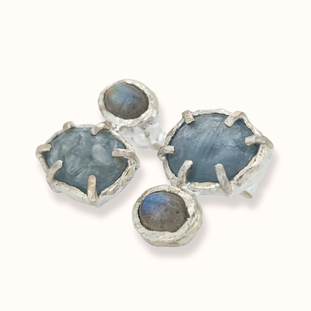 Orecchini con Cianiti e labradoriti - Grete Schieder - art and jewelry