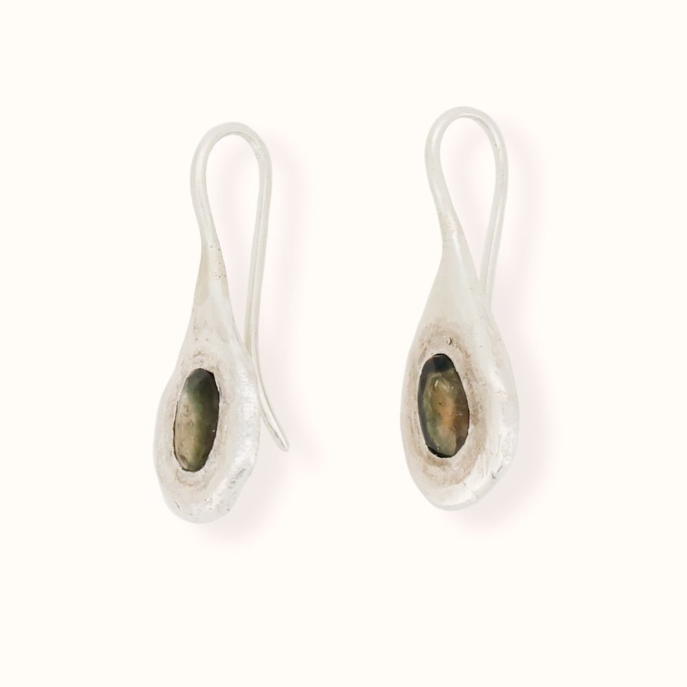 Orecchini pendenti arcobaleno con tormaline multicolori - Grete Schieder - art and jewelry